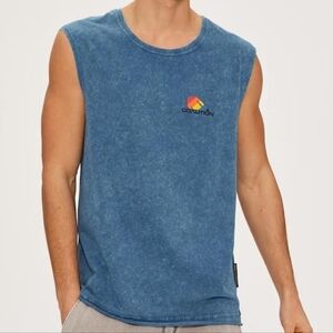 Coalition Men’s Blue Muscle Tank Top – Size L – Surf Graphic #88